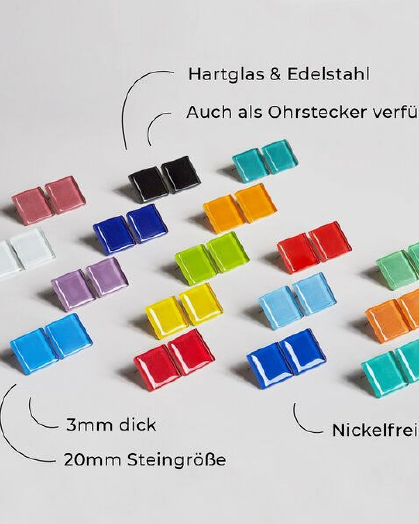 ALEXASCHA Auffällige Statement Ohrclips aus Glas – Ansicht 4