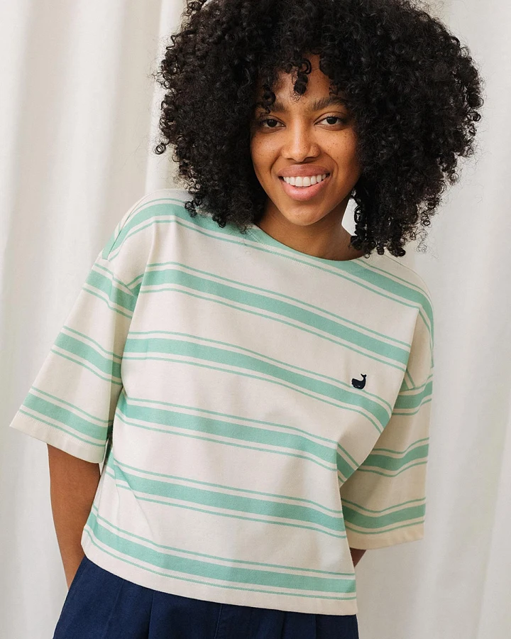 TWOTHIRDS Damen vegan T-Shirt Fingal Mint Leaf Stripes