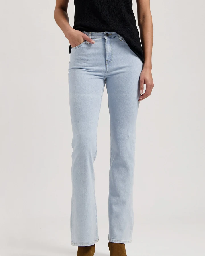 MUD Jeans Damen vegan Jeans High Flared Isy Light Stone Blue