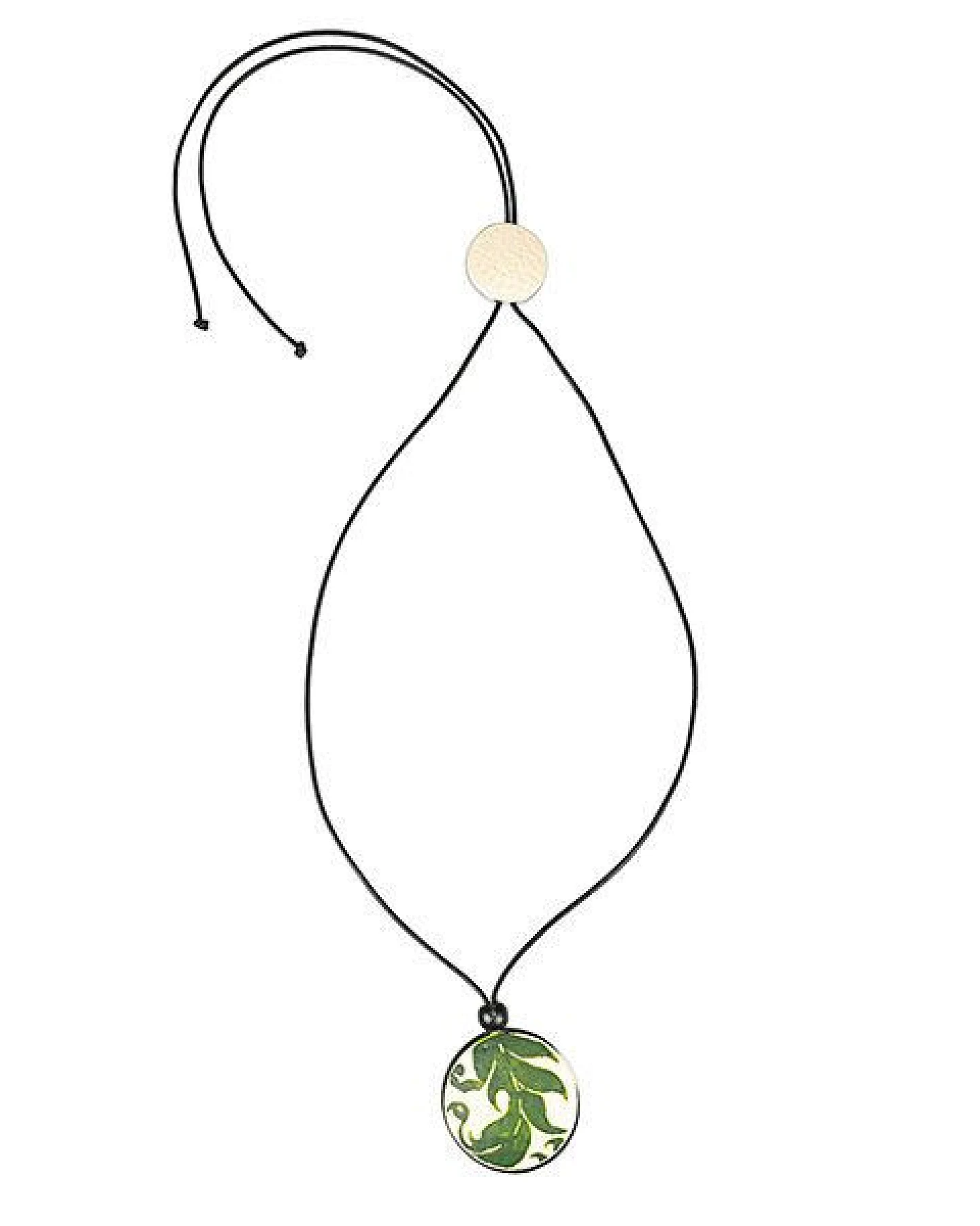 Mambu Design Upcycling Halskette - Leaves - Straußeneischmuck – Ansicht 3