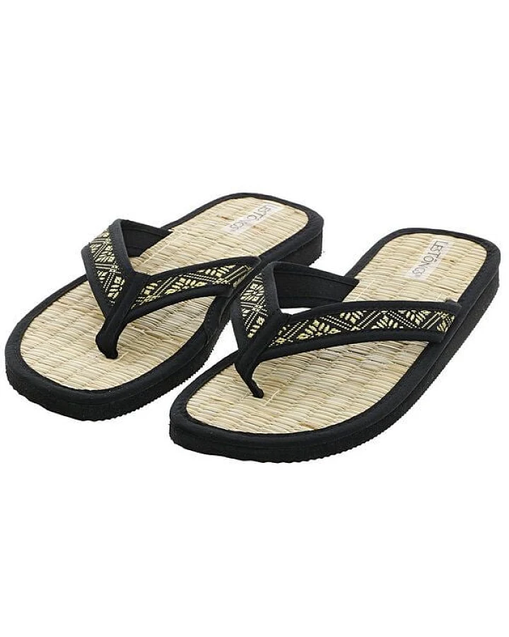 Les Tôngs JUNCUS-V Brokat gesunde Zimtlatschen - vegane Flip-Flops mit Zimtsohle