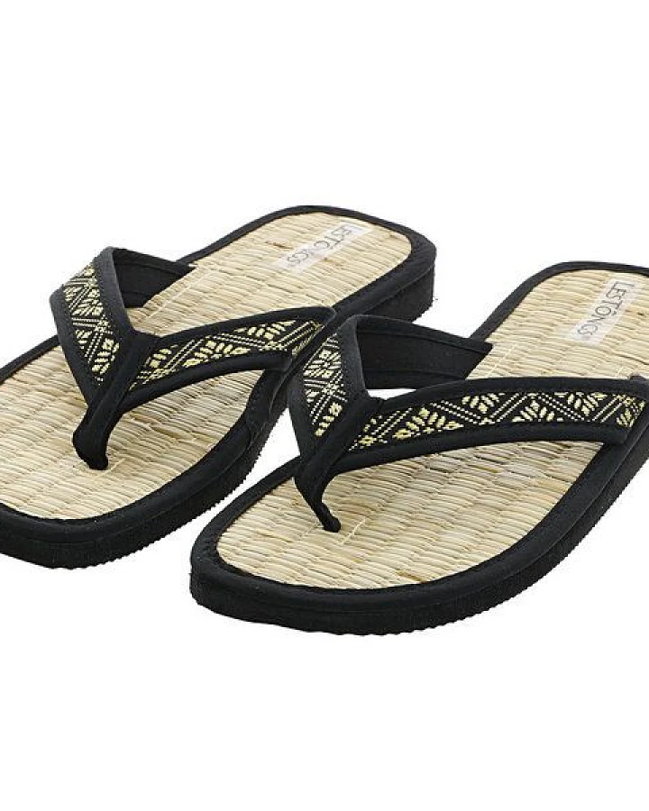 Les Tôngs JUNCUS-V Brokat gesunde Zimtlatschen - vegane Flip-Flops mit Zimtsohle