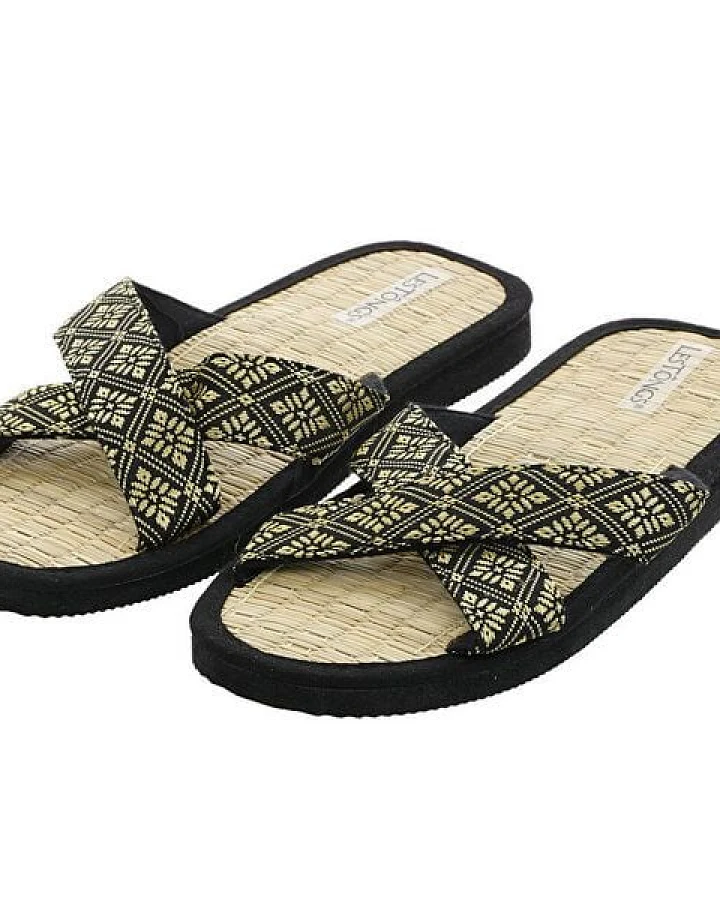 Les Tôngs JUNCUS-X Brokat gesunde Zimtlatschen - vegane Flip-Flops mit Zimtsohle