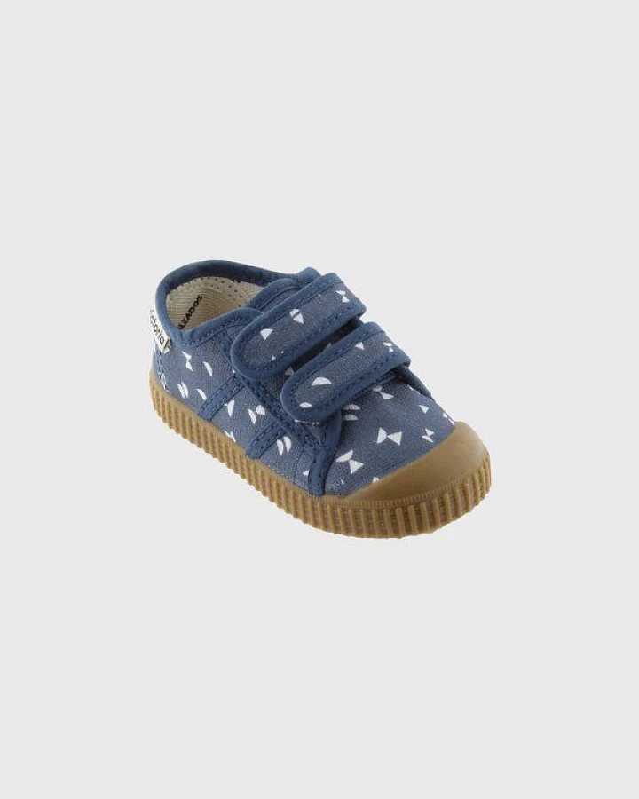 Victoria vegane bedruckte Kinder-Klett-Sneaker – Basket de Lona