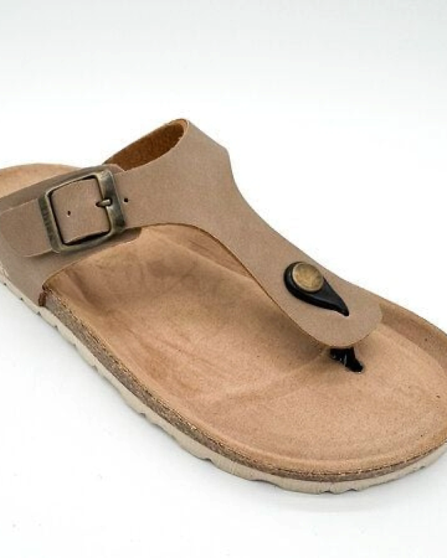 Vegane thies ® Eco Bio Thong Sandale aus rec. PET mit Kork-Tieffussbett – Ansicht 2