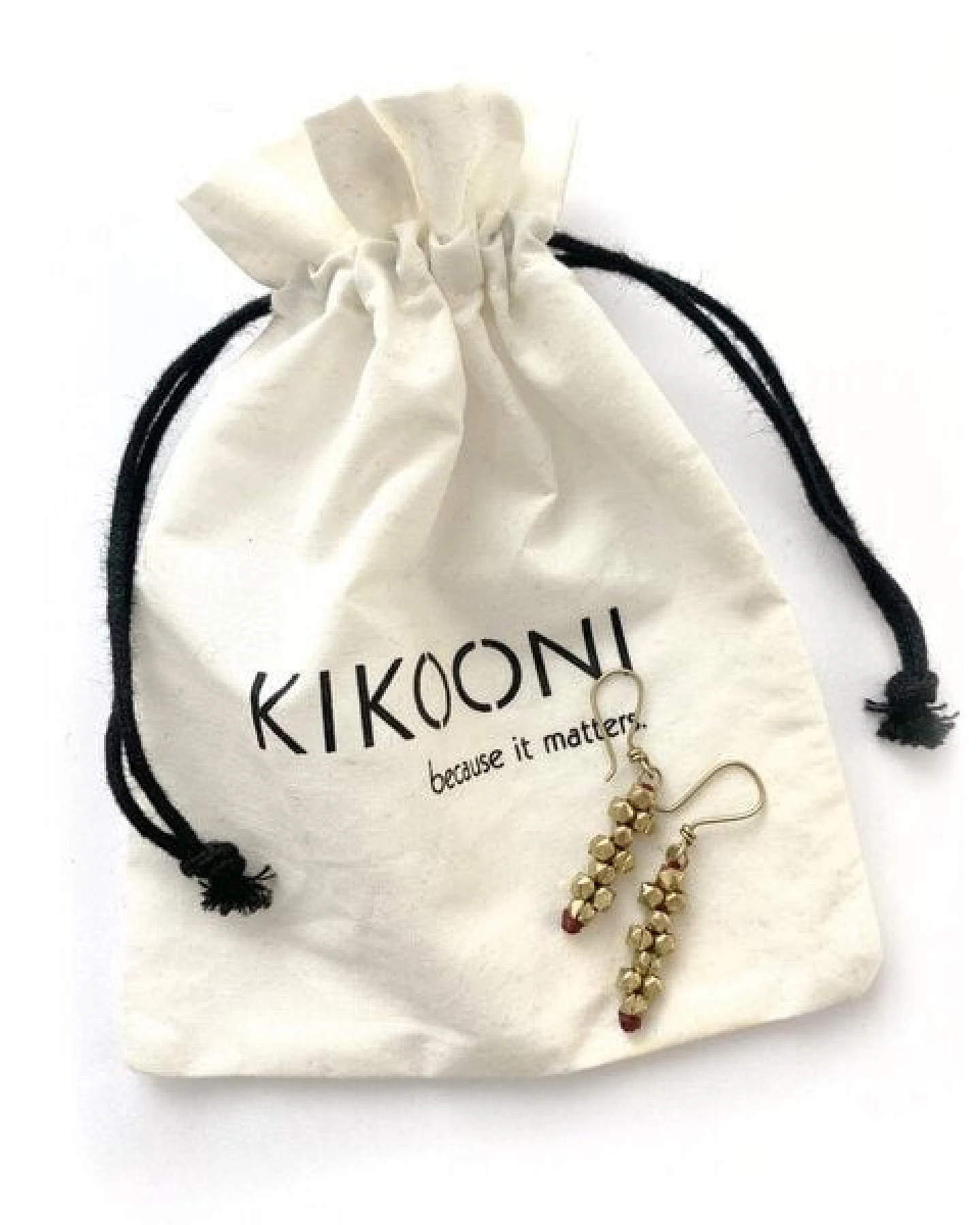 KIKOONI Dokra Ohrringe "Silver cross" – Ansicht 4