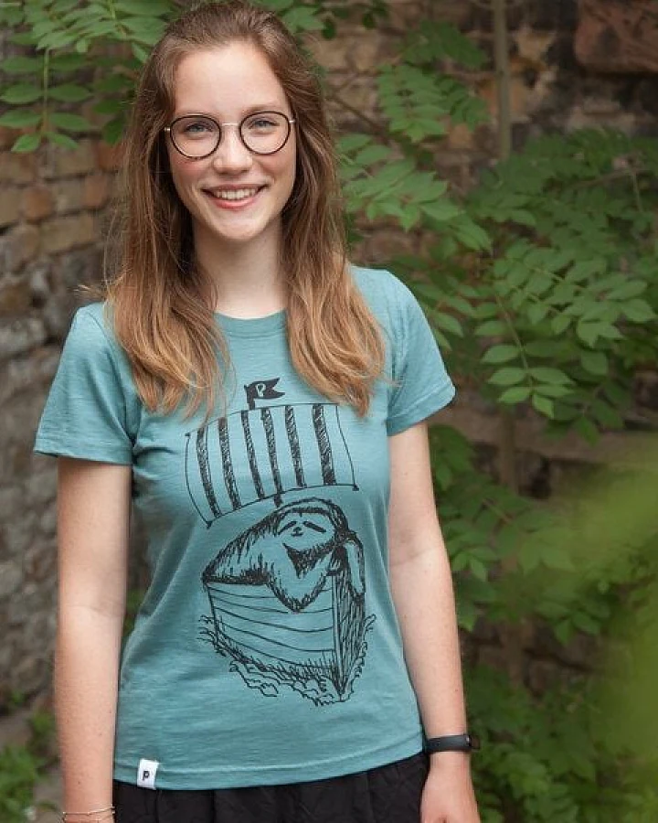 päfjes Felix Faultier / Sloth - Frauen T-Shirt - aus Baumwolle Bio - Slub Mint
