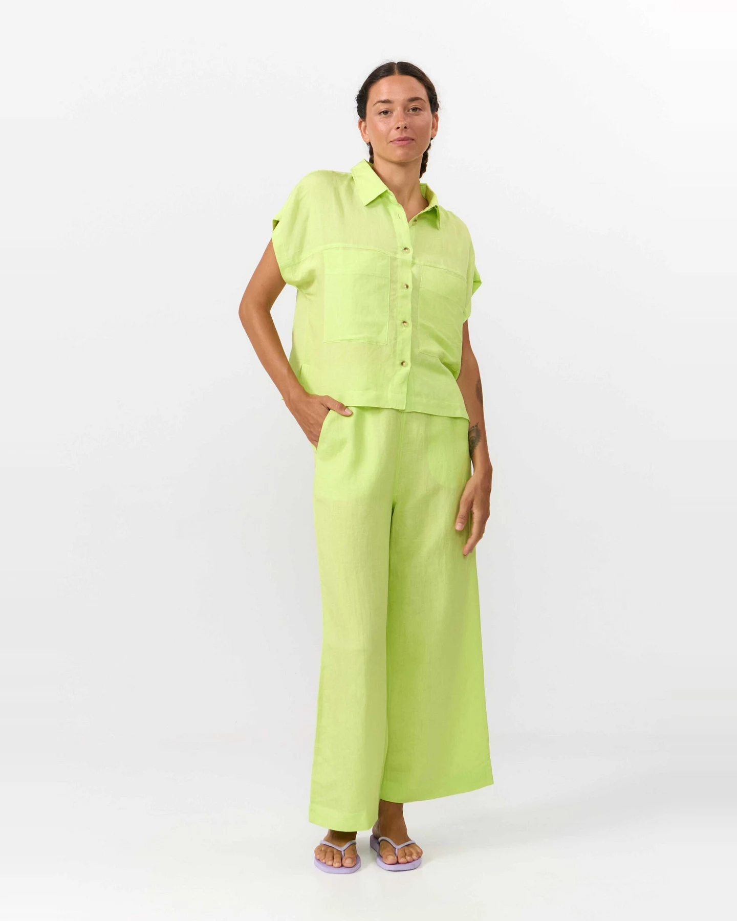 SUITE13LAB Damen vegan Shirt Amur Apfelgrün – Ansicht 2