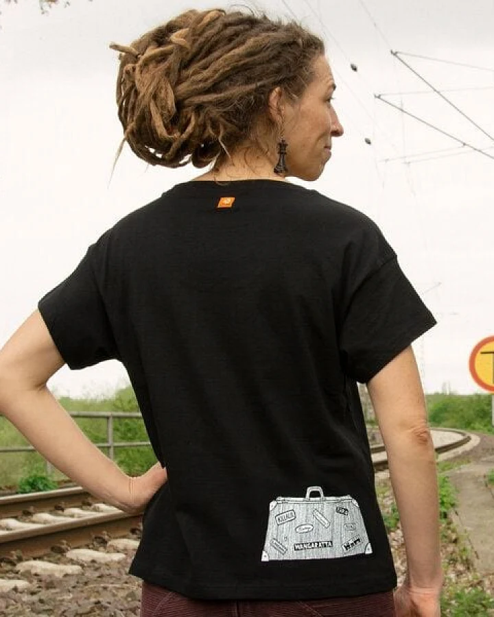 Cmig Reisekoffer T-Shirt für Damen in schwarz