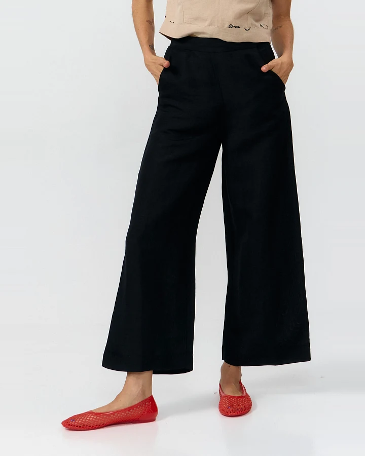 SUITE13LAB Damen vegan Hose Hatta Schwarz
