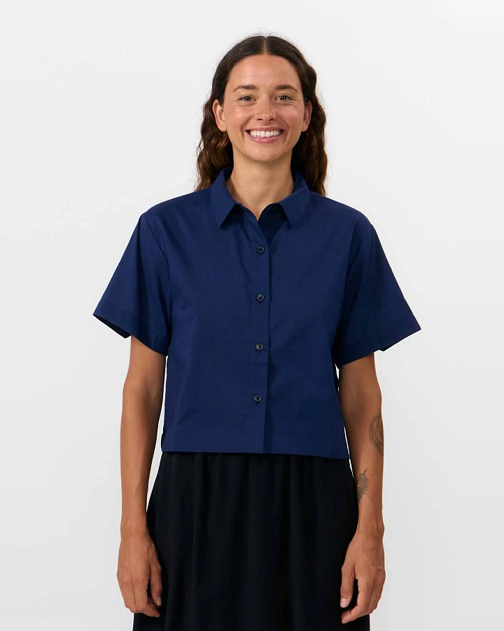 SUITE13LAB Damen vegan Hemd Valles Dunkelblau