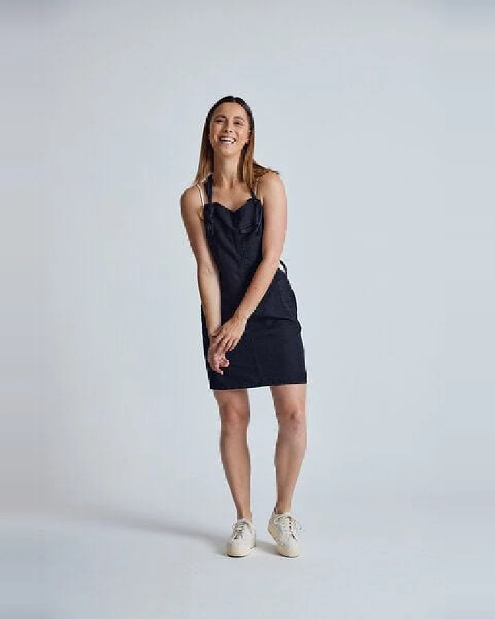 Flax and Loom Leinen Latzkleid Peggy