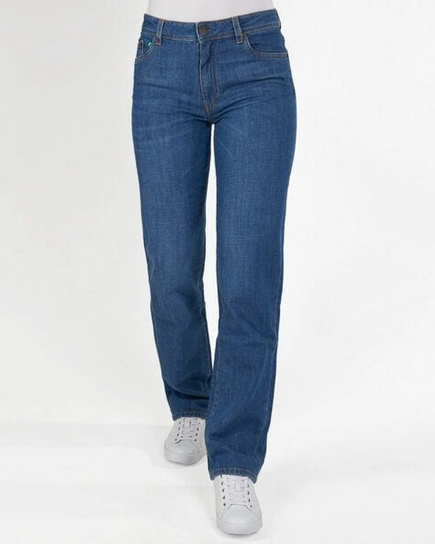 fairjeans Damenjeans CLASSIC, gerades Bein, hoher Bund, in Farben NAVY und WAVES – Ansicht 3