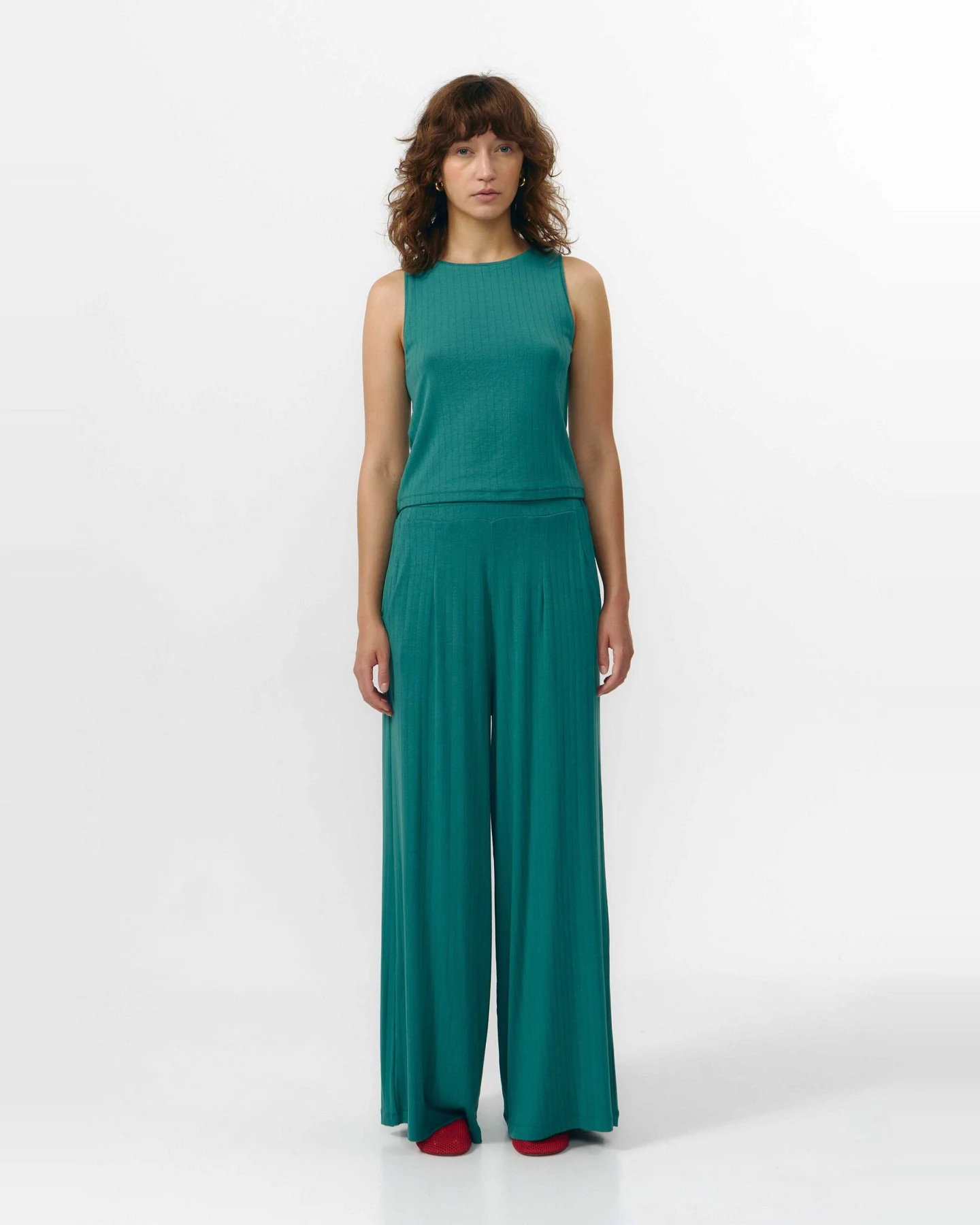 SUITE13LAB Damen vegan Hose Yala Teal – Ansicht 2