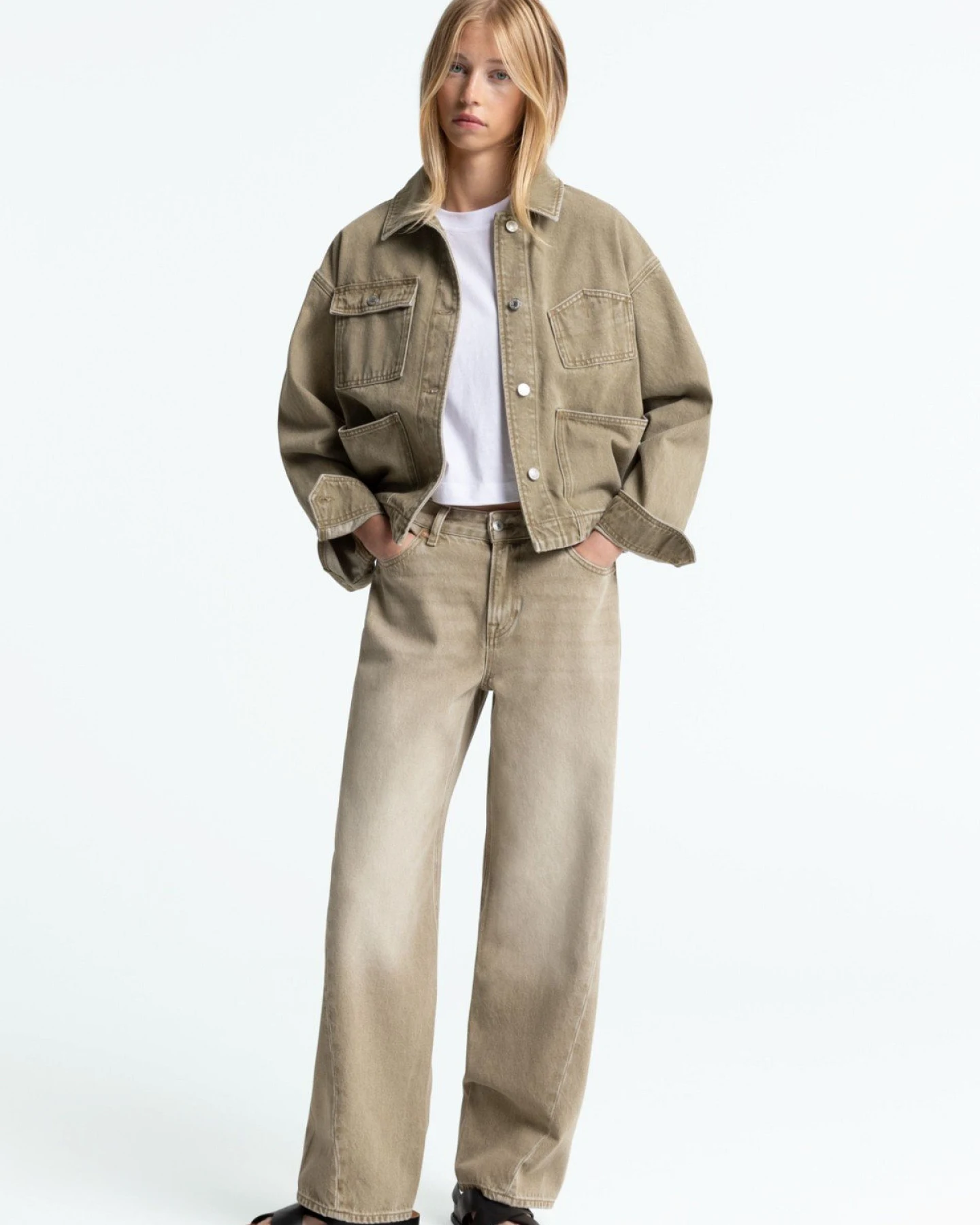 Jeans Joan Twist Retro Beige Worn – Ansicht 3