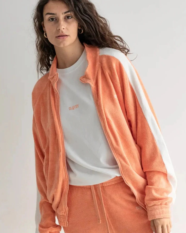 Clotsy Herren vegan Trainingsjacke Aprikose