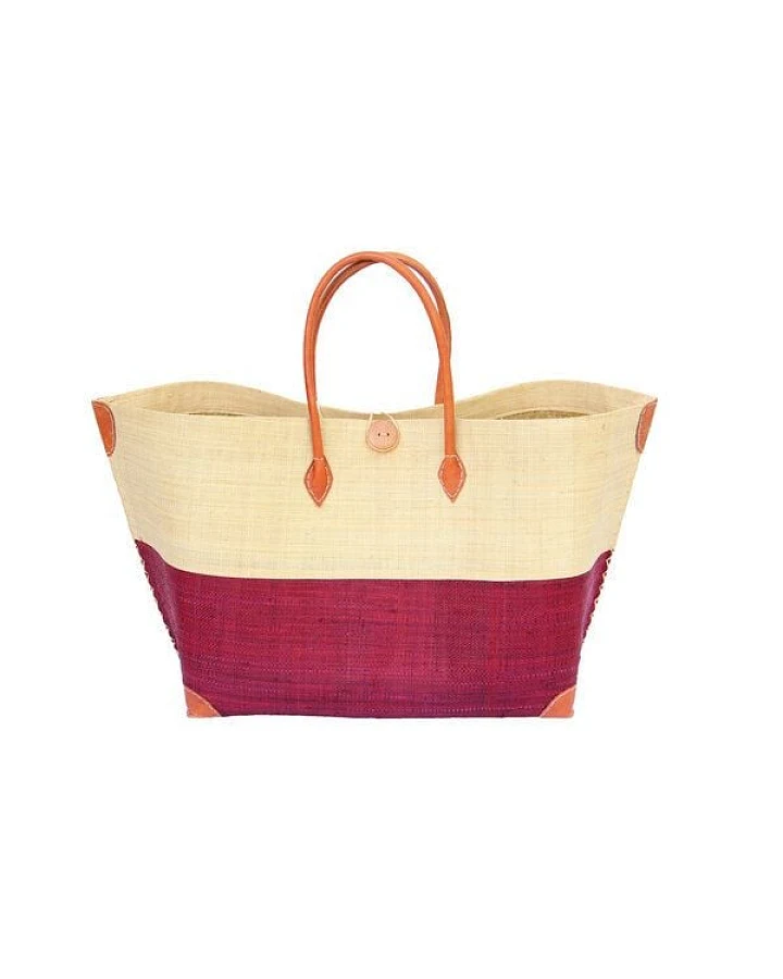frosch und rabe Strandtasche MERY GROSS Bicolor mit Leder Griffen (Maße: 62/45 x 36 x 23 cm)