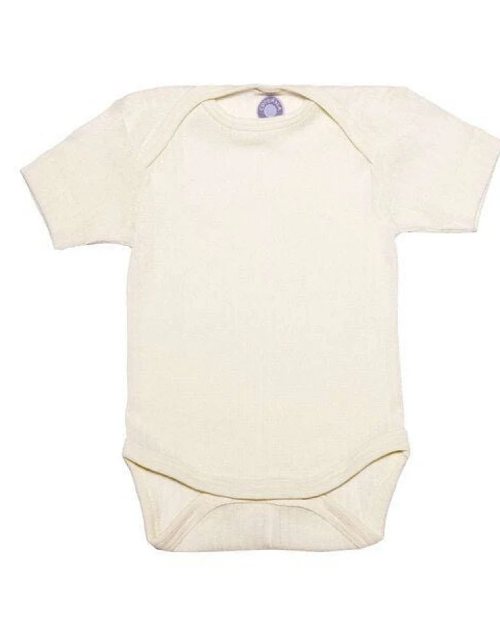 Produktseite: Cosilana Baby Body Kurzarm Bio Baumwolle kbT Wolle Seide