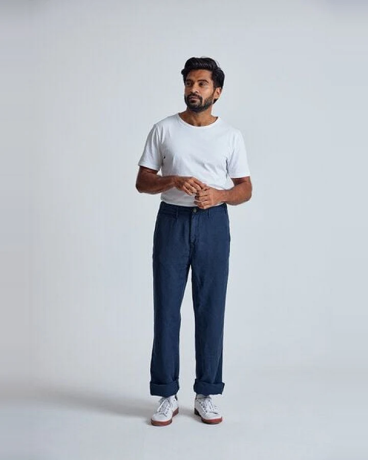 Flax and Loom Leinen Chino Relaxed Fit Modell: Bird