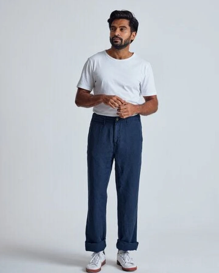 Flax and Loom Leinen Chino Relaxed Fit Modell: Bird