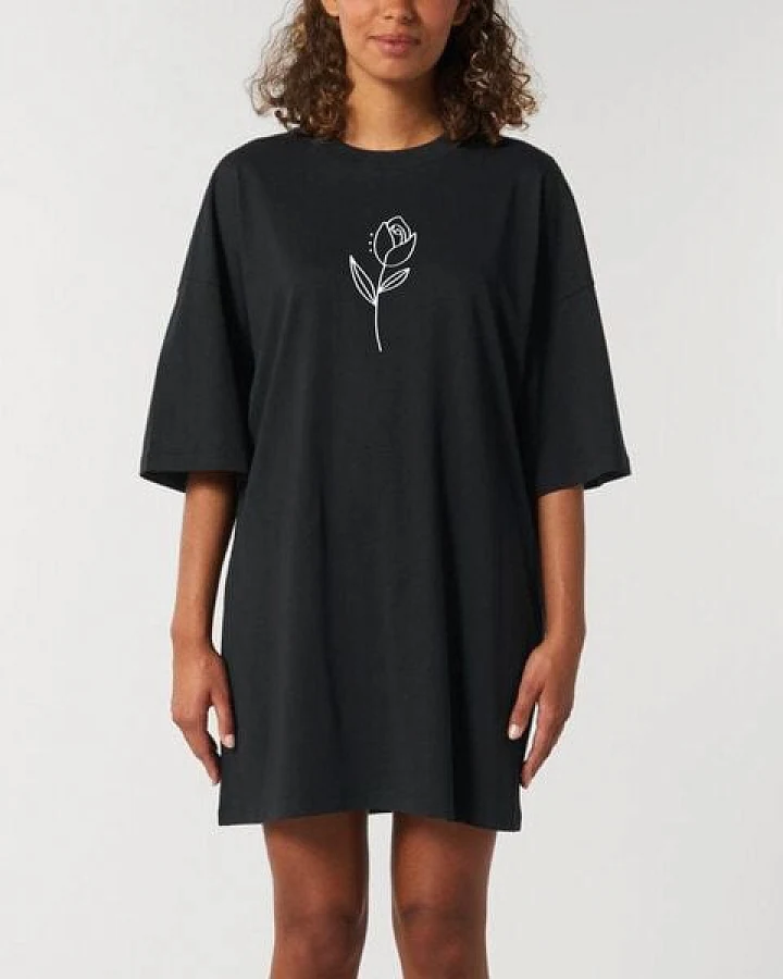 Human Family Bio Damen oversize T-Shirt-Kleid "Flower"