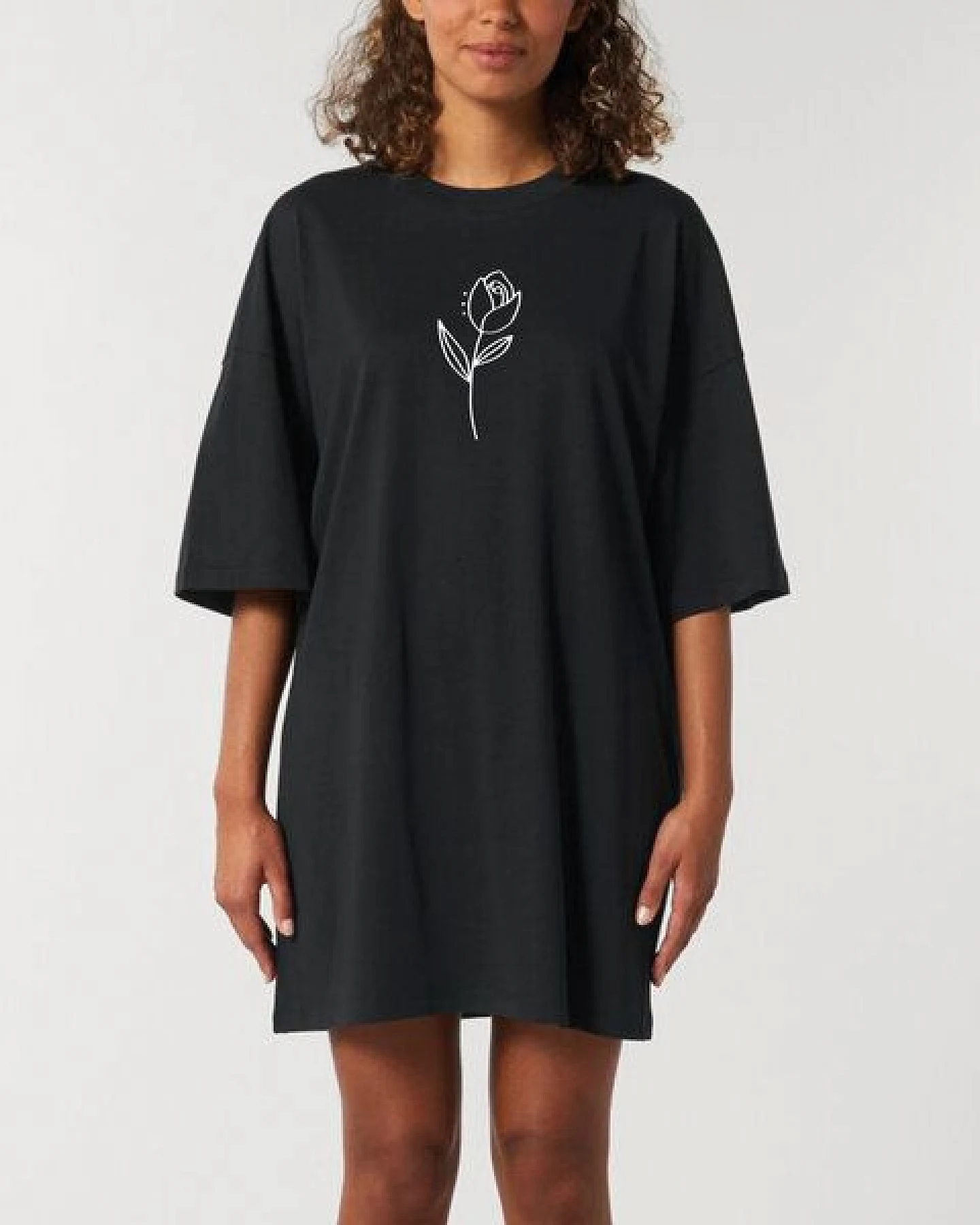 Human Family Bio Damen oversize T-Shirt-Kleid "Flower" – Ansicht 3
