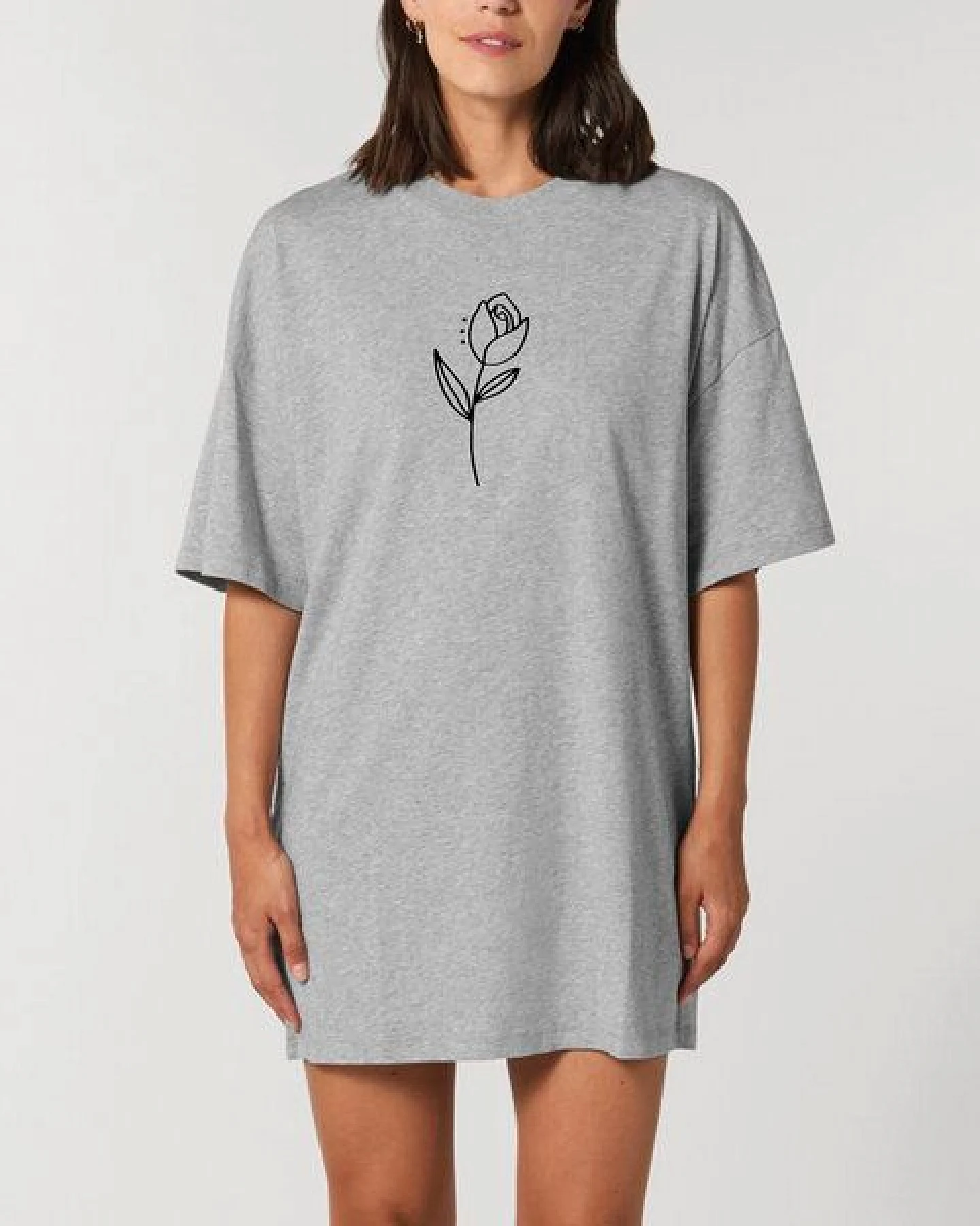Human Family Bio Damen oversize T-Shirt-Kleid "Flower" – Ansicht 2
