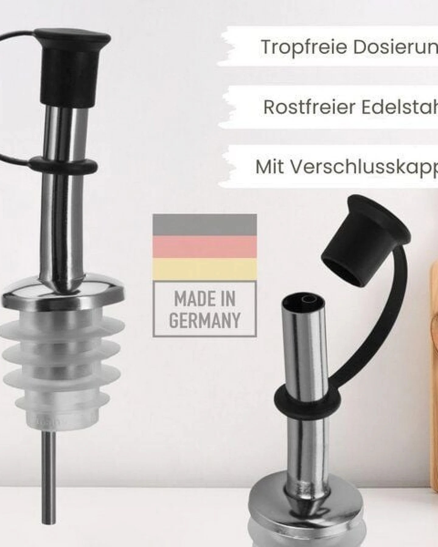mikken Ölflasche Steingut 500 ml mit Edelstahlausgießer – Ansicht 3