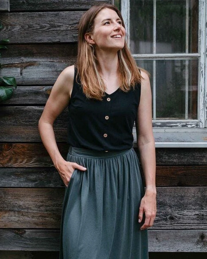 Vresh Clothing Veline - Button Top mit TENCEL (TM) Lyocell