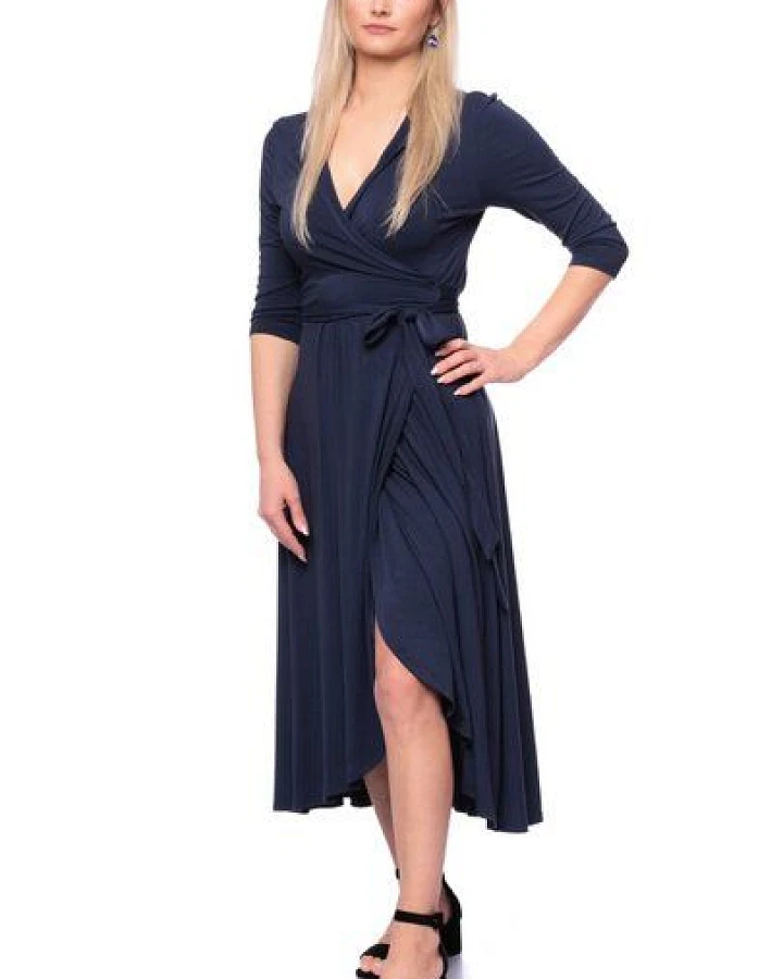 Ingoria WANDA Wickelkleid mit Schalkragen mit 3/4 Ärmel