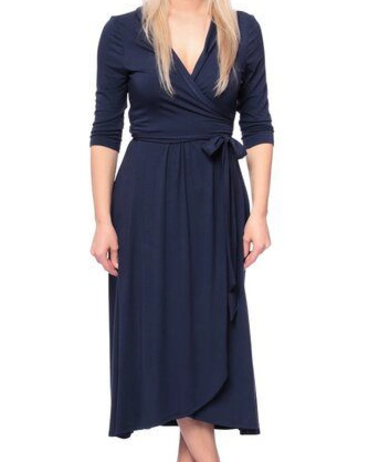 Ingoria WANDA Wickelkleid mit Schalkragen mit 3/4 Ärmel – Ansicht 2