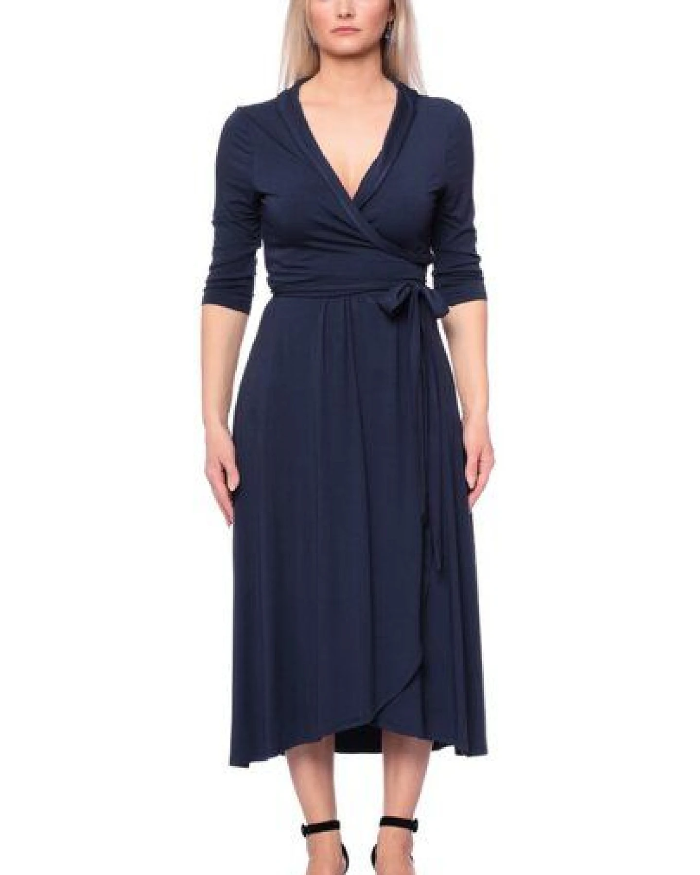 Ingoria WANDA Wickelkleid mit Schalkragen mit 3/4 Ärmel – Ansicht 3
