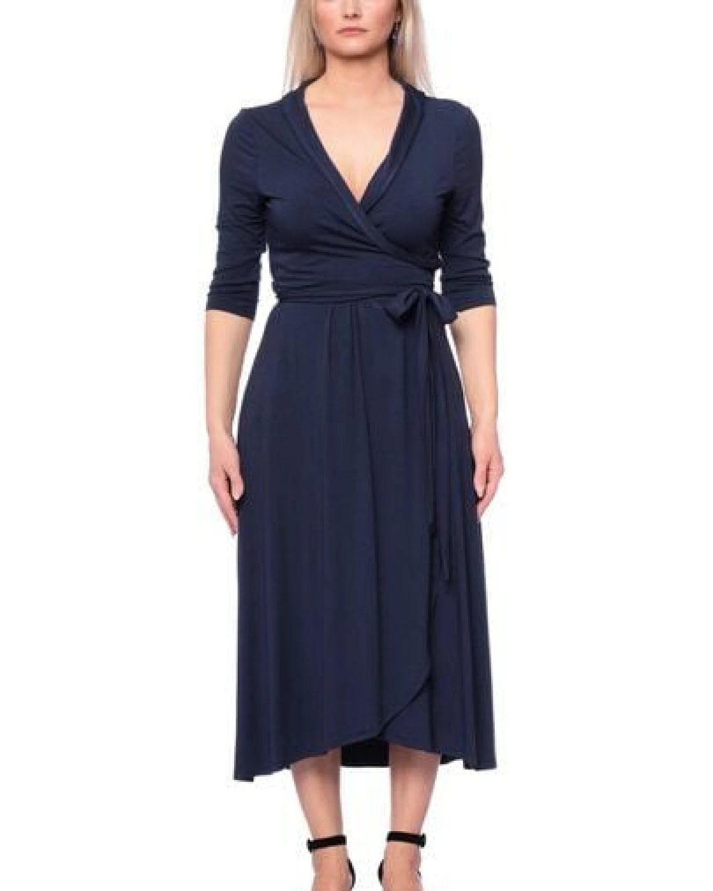 Ingoria WANDA Wickelkleid mit Schalkragen mit 3/4 Ärmel – Ansicht 3