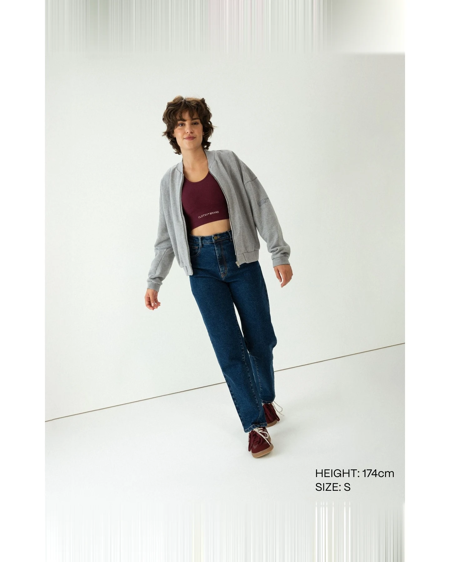 Clotsy Damen vegan Bomberjacke Grau – Ansicht 2