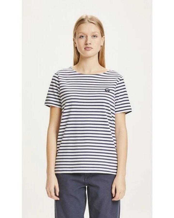 KnowledgeCotton Apparel T-Shirt VIOLET mit Streifen