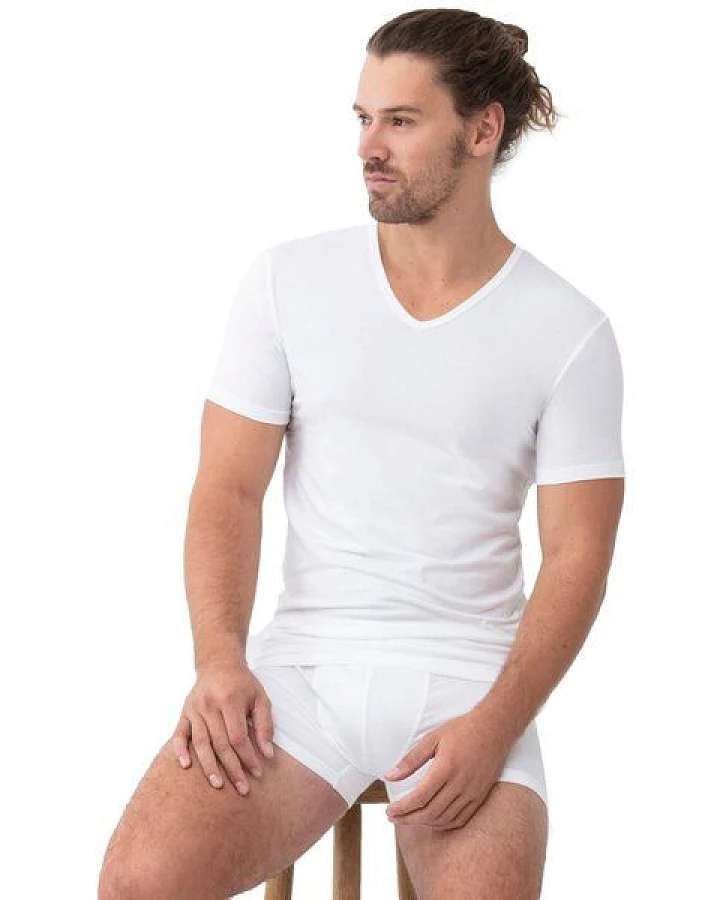 Mey Re:Think Herren Organic Shirt mit V-Ausschnitt aus GOTS Baumwolle