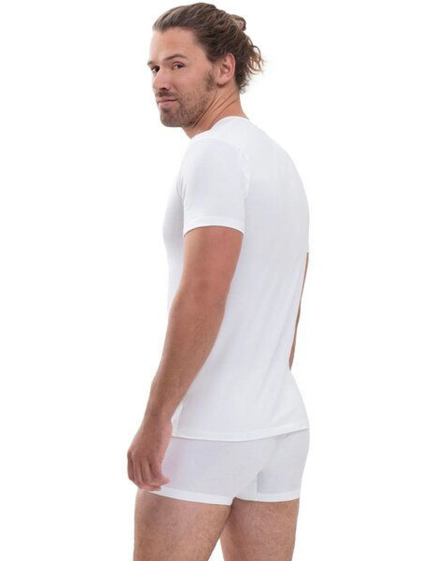Mey Re:Think Herren Organic Shirt mit V-Ausschnitt aus GOTS Baumwolle – Ansicht 2