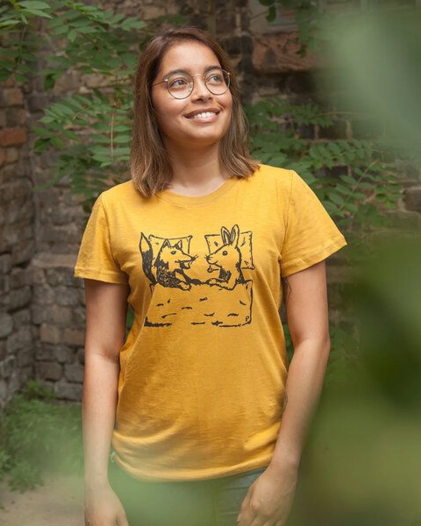 päfjes Fuchs & Hase - Frauen T-Shirt - Fair gehandelt aus Baumwolle Bio - Slub – Ansicht 2