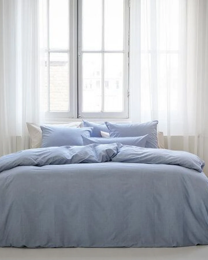 Kissenbezug Yumeko Chambray aus Baumwolle TENCEL
