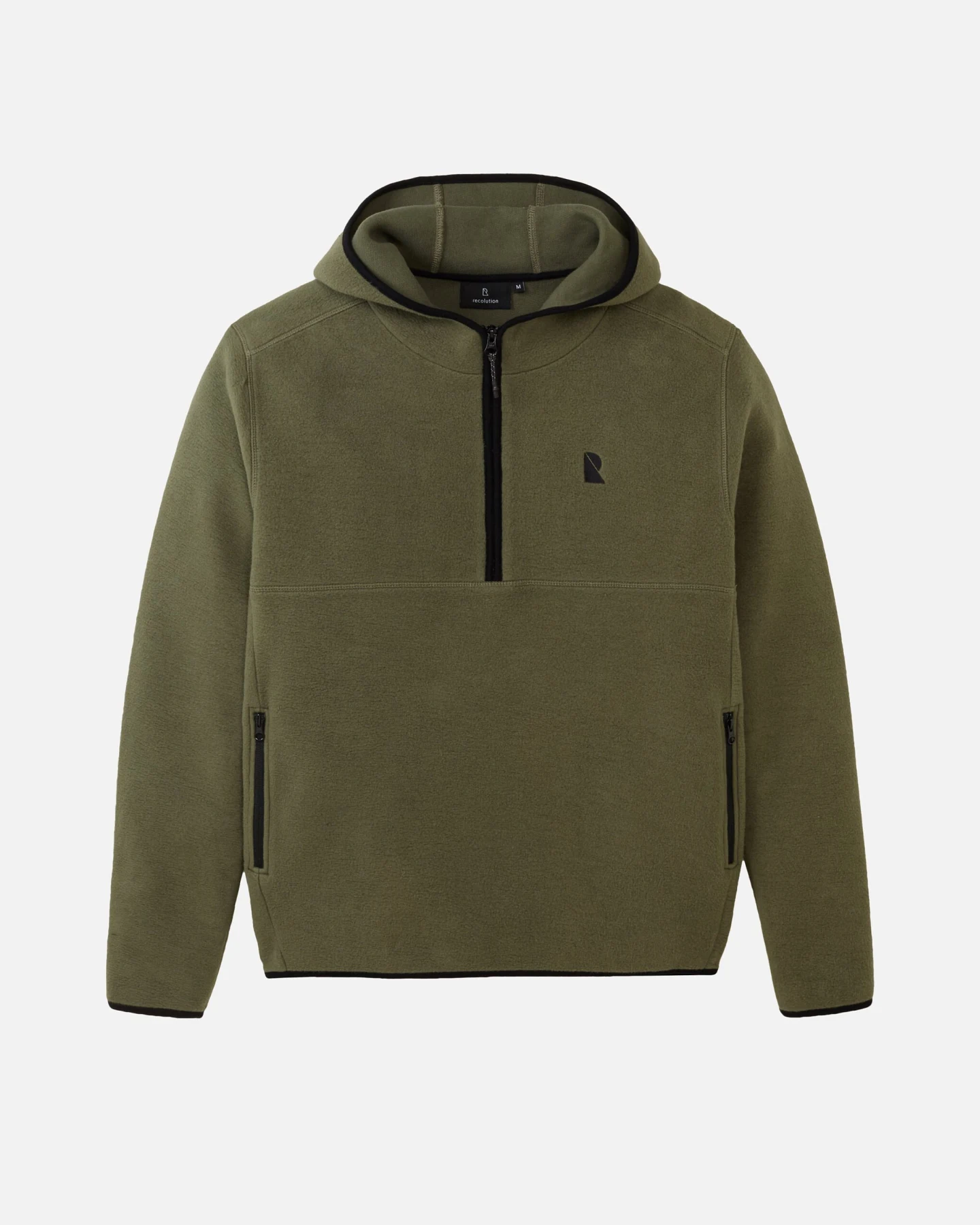 Recolution Herren vegan Kapuzenpulli Caimito Dark Khaki – Ansicht 2