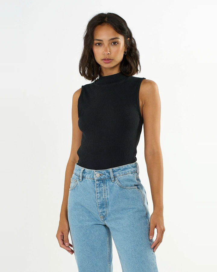 Top Rib High Neck