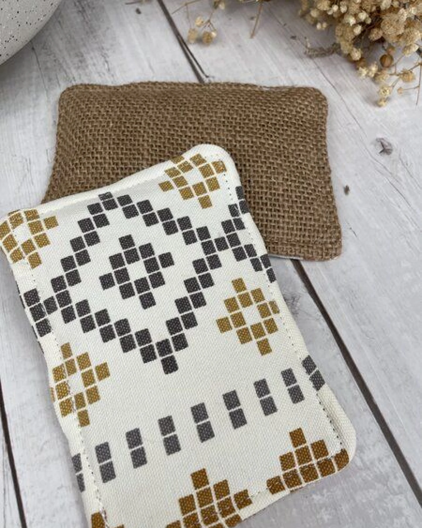 Stoffretter waschbare Upcycling Spülschwämme- 2er Set, Jute, Baumwolle – Ansicht 3