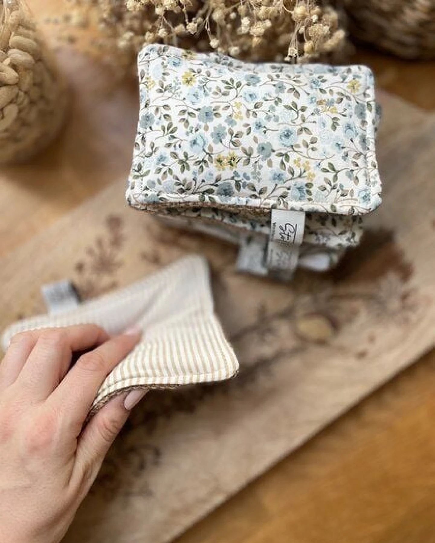 Stoffretter waschbare Upcycling Spülschwämme- 2er Set, Jute, Baumwolle – Ansicht 2