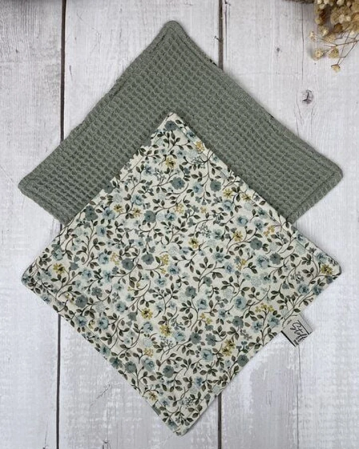 Stoffretter waschbare Upcycling Spültücher - Waffelpiqué 2er Set,