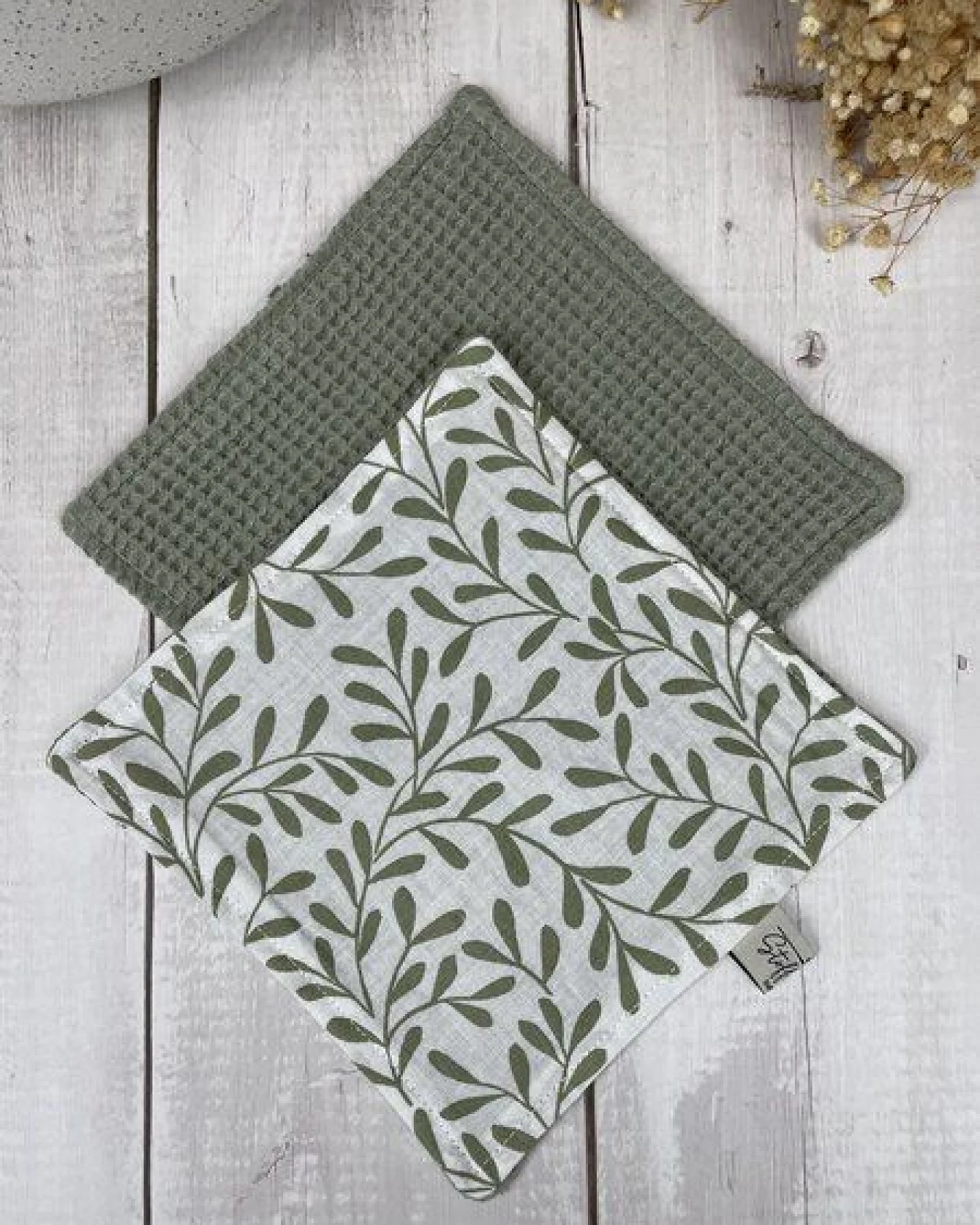 Stoffretter waschbare Upcycling Spültücher - Waffelpiqué 2er Set, – Ansicht 3