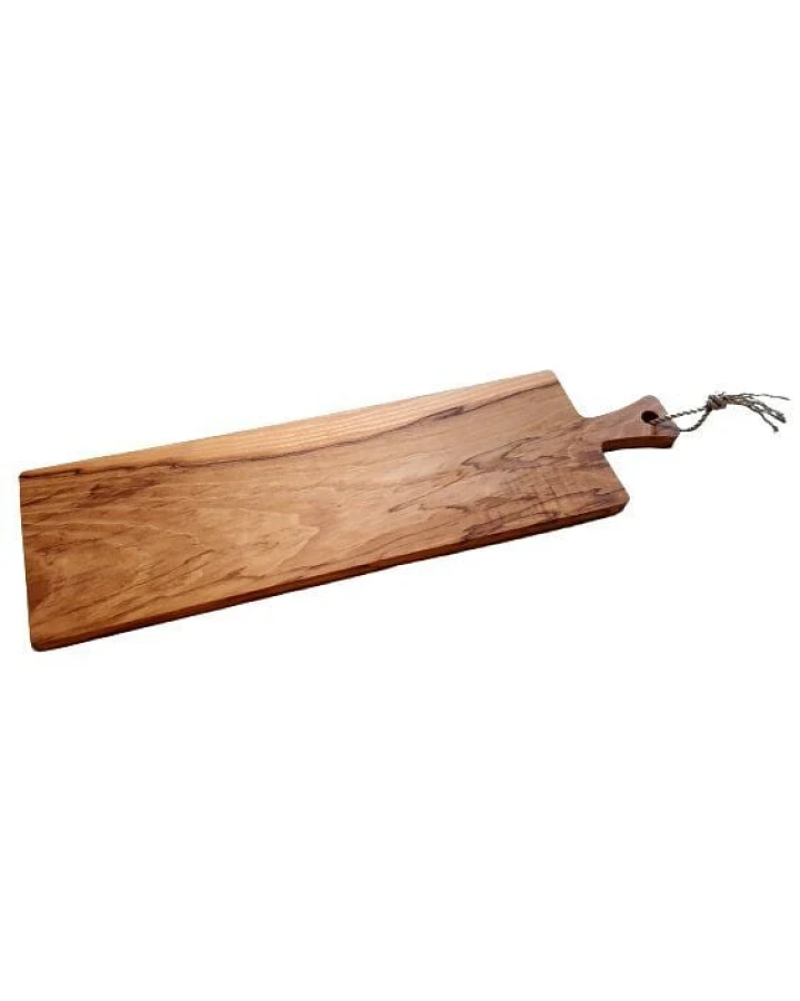 ReineNatur Baguettebrett - Schneidebrett - Mit Griff & Kordel - Esche – Größe: 55 x 15 x 1,5 cm