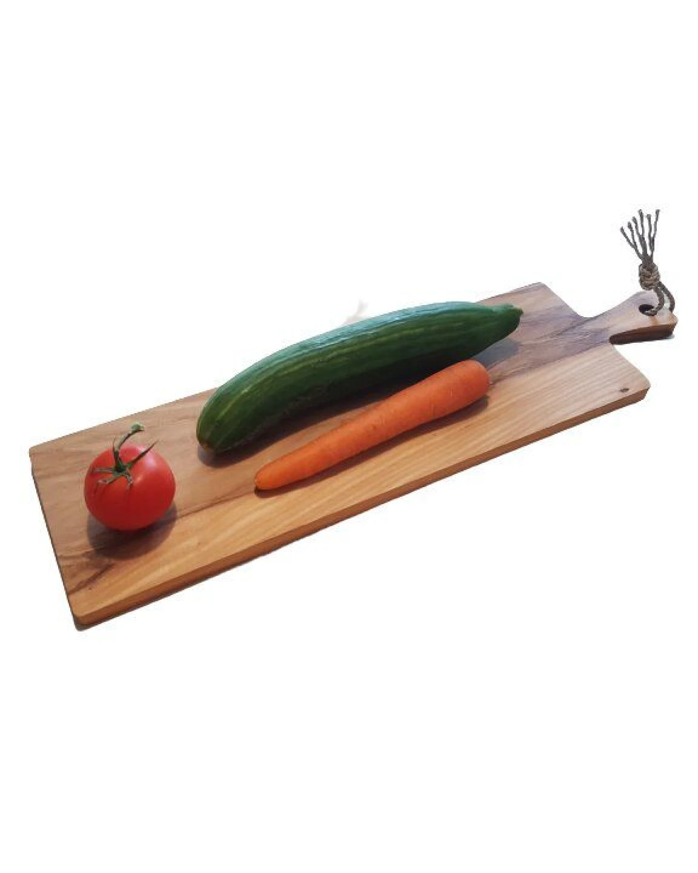 ReineNatur Baguettebrett - Schneidebrett - Mit Griff & Kordel - Esche – Größe: 55 x 15 x 1,5 cm – Ansicht 4