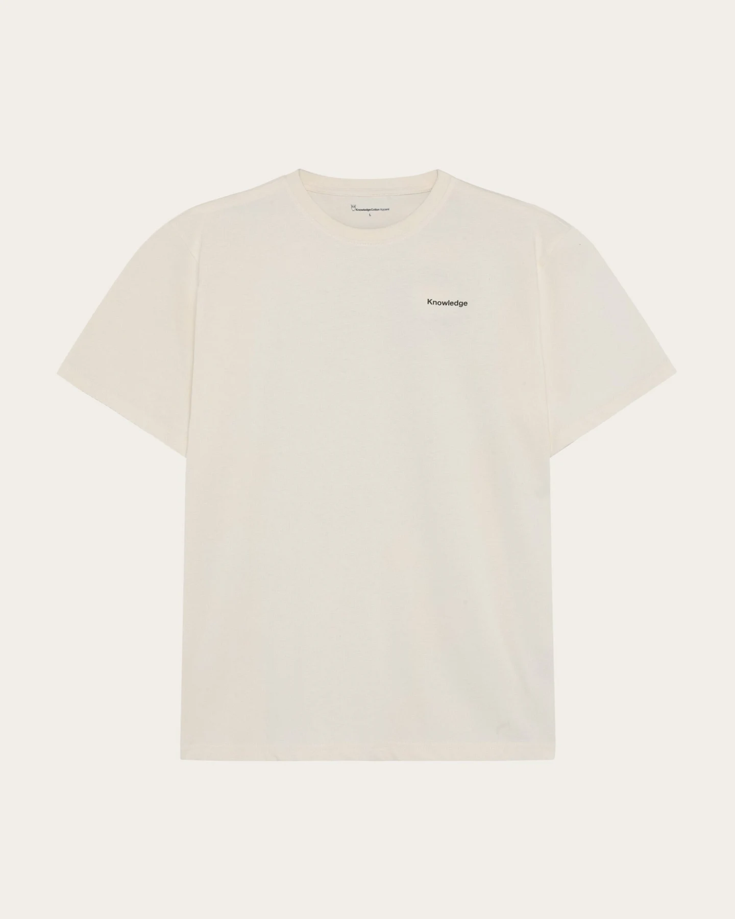 KnowledgeCotton Apparel Herren vegan T-Shirt Rückenaufdruck Reiher Weiß – Ansicht 2