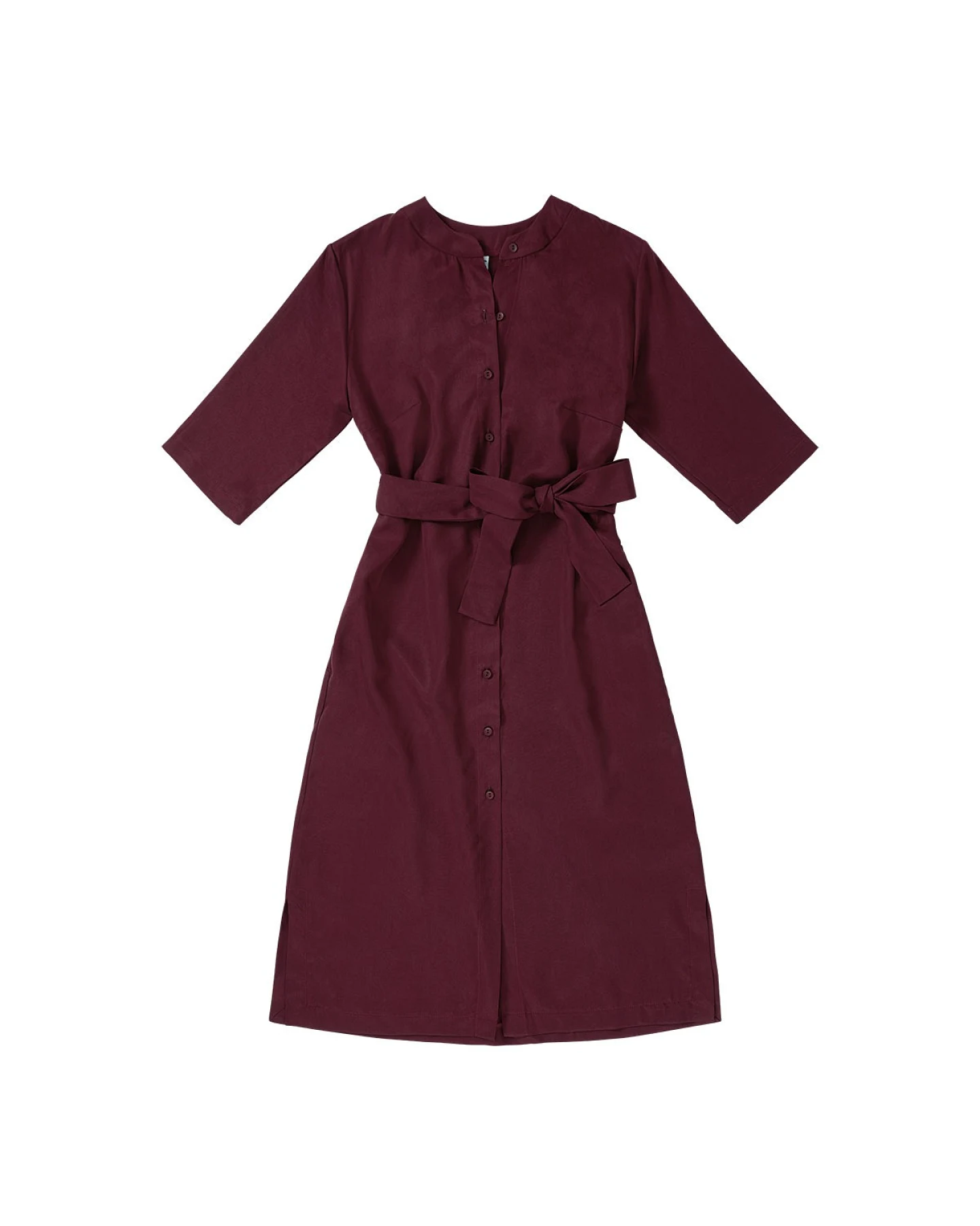 WiDDA Damen vegan Shirt Dress Baya Wine Red – Ansicht 2