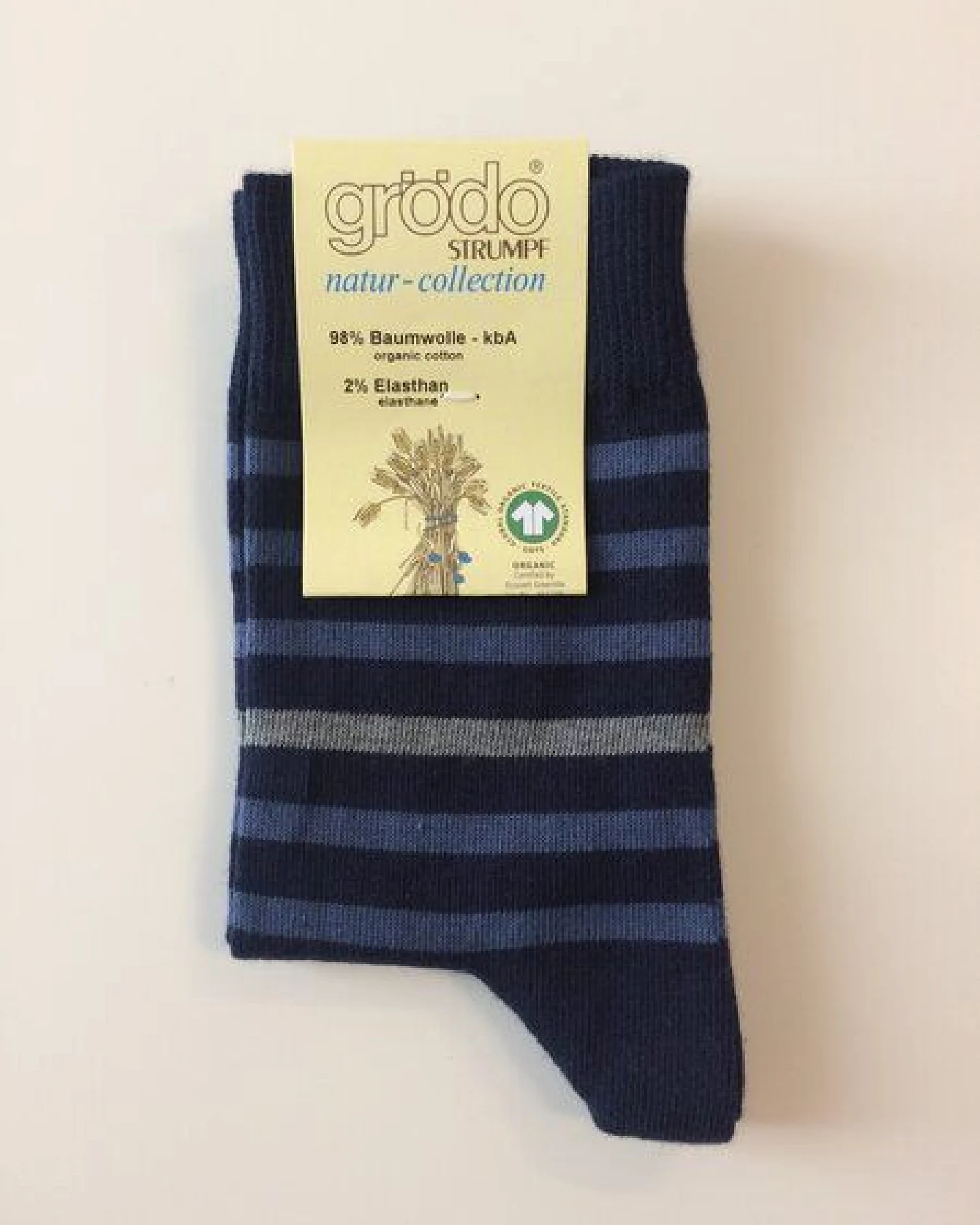 grödo Socken/Strümpfe, halbgeringelt/uni ver.Farben 52184 Biobaumwolle unisex – Ansicht 2